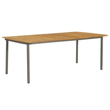 vidaXL Τραπέζι Κήπου 200x100x72cm Μασίφ Ξύλο Ακακίας / Ατσάλι 1 τεμ.