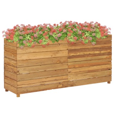 vidaXL Ζαρντινιέρα Υπερυψωμένη 150x40x72 εκ. Ανακυκλ. Ξύλο Teak/Ατσάλι