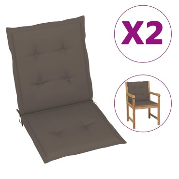 vidaXL Μαξιλάρια Καρέκλας Κήπου με Πλάτη 2 τεμ. Taupe 100x50x3cm