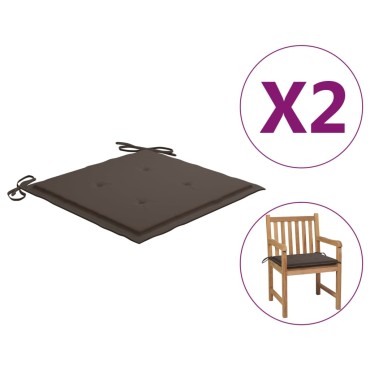 vidaXL Μαξιλάρια Καρέκλας Κήπου 2 τεμ. Taupe 50x50x4cm Oxford Ύφασμα