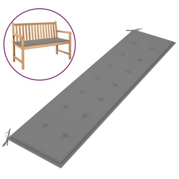 vidaXL Μαξιλάρι Πάγκου Κήπου Γκρι 200x50x4cm Ύφασμα Oxford