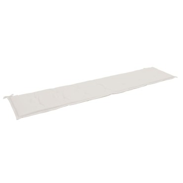 vidaXL Μαξιλάρι για Παγκάκι Κήπου Κρεμ 200x50x4cm Ύφασμα Oxford
