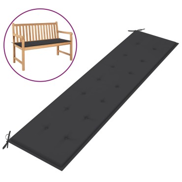 vidaXL Μαξιλάρι Πάγκου Κήπου Ανθρακί 200x50x4cm Ύφασμα Oxford