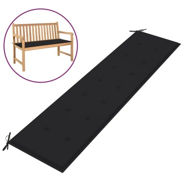 vidaXL Μαξιλάρι Πάγκου Κήπου Μαύρο 200x50x4cm Ύφασμα Oxford