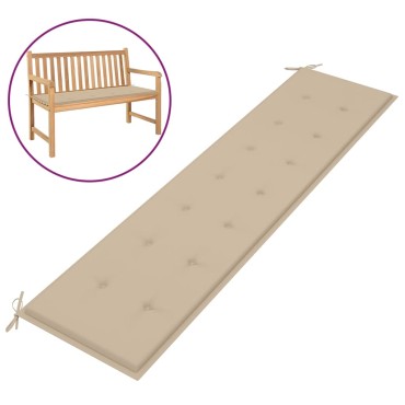 vidaXL Μαξιλάρι Πάγκου Κήπου Μπεζ 200x50x4cm Ύφασμα Oxford