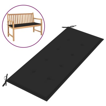 vidaXL Μαξιλάρι Πάγκου Κήπου Μαύρο 120x50x4cm Ύφασμα Oxford