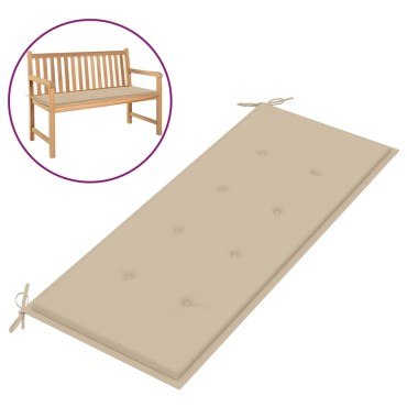 vidaXL Μαξιλάρι Πάγκου Κήπου Μπεζ 120x50x4cm Ύφασμα Oxford