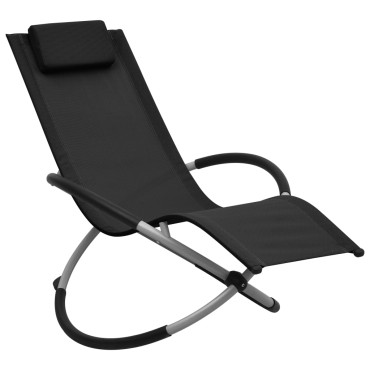 vidaXL Ξαπλώστρα Παιδική Μαύρη Ατσάλινη 60,5x121x59,5cm 1 τεμ.