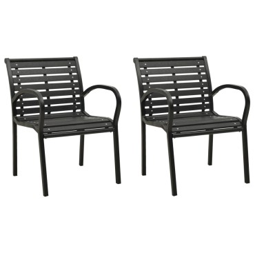 vidaXL Καρέκλες Κήπου 2 τεμ. Γκρι από Ξύλο 61x56x76cm