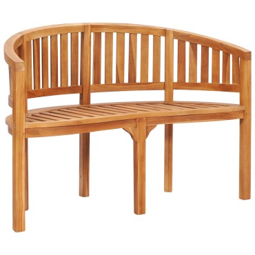 vidaXL Παγκάκι με Καμπυλωτή Πλάτη από Μασίφ Ξύλο Teak 120x52x86cm 1 τεμ.