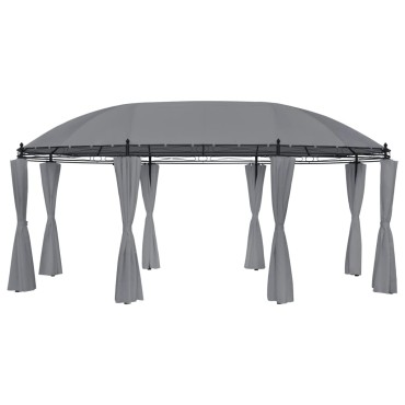 vidaXL Κιόσκι με Κουρτίνες Ανθρακί 520 x 349 x 255 εκ.