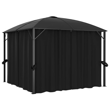 vidaXL Κιόσκι με Κουρτίνες Ανθρακί 300 x 300 x 265 εκ.