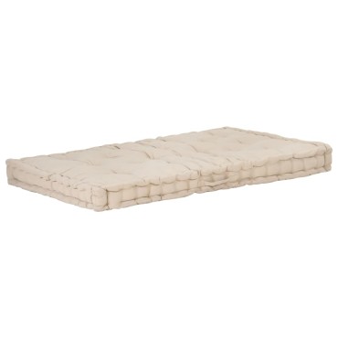 vidaXL Μαξιλάρα Δαπέδου / Παλέτας Μπεζ 120x80x10cm Βαμβακερή
