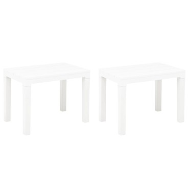vidaXL Πάγκοι Κήπου 2 τεμ. Λευκοί Πλαστικοί 60x38,5x45cm
