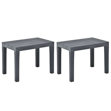 vidaXL Πάγκοι Κήπου 2 τεμ. Ανθρακί Πλαστικοί 60x38,5x45cm