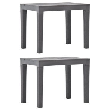 vidaXL Πάγκοι Κήπου 2 τεμ. Μόκα Πλαστικοί 60x38,5x45cm