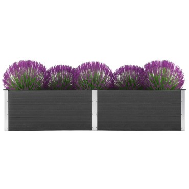 vidaXL Ζαρντινιέρα Υπερυψωμένη Γκρι 250 x 100 x 54 εκ. από WPC
