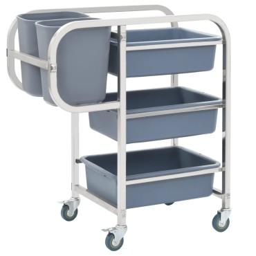 vidaXL Καρότσι Κουζίνας 82x43,5x93cm με Πλαστικά Δοχεία 1 τεμ.