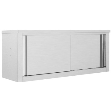 vidaXL Ερμάριο Τοίχου με Συρόμενες Πόρτες 120x40x50 εκ. Ανοξ. Ατσάλι