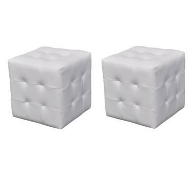 vidaXL Σκαμπό Τετράγωνα Λευκά 30x30x30cm 1 τεμ.