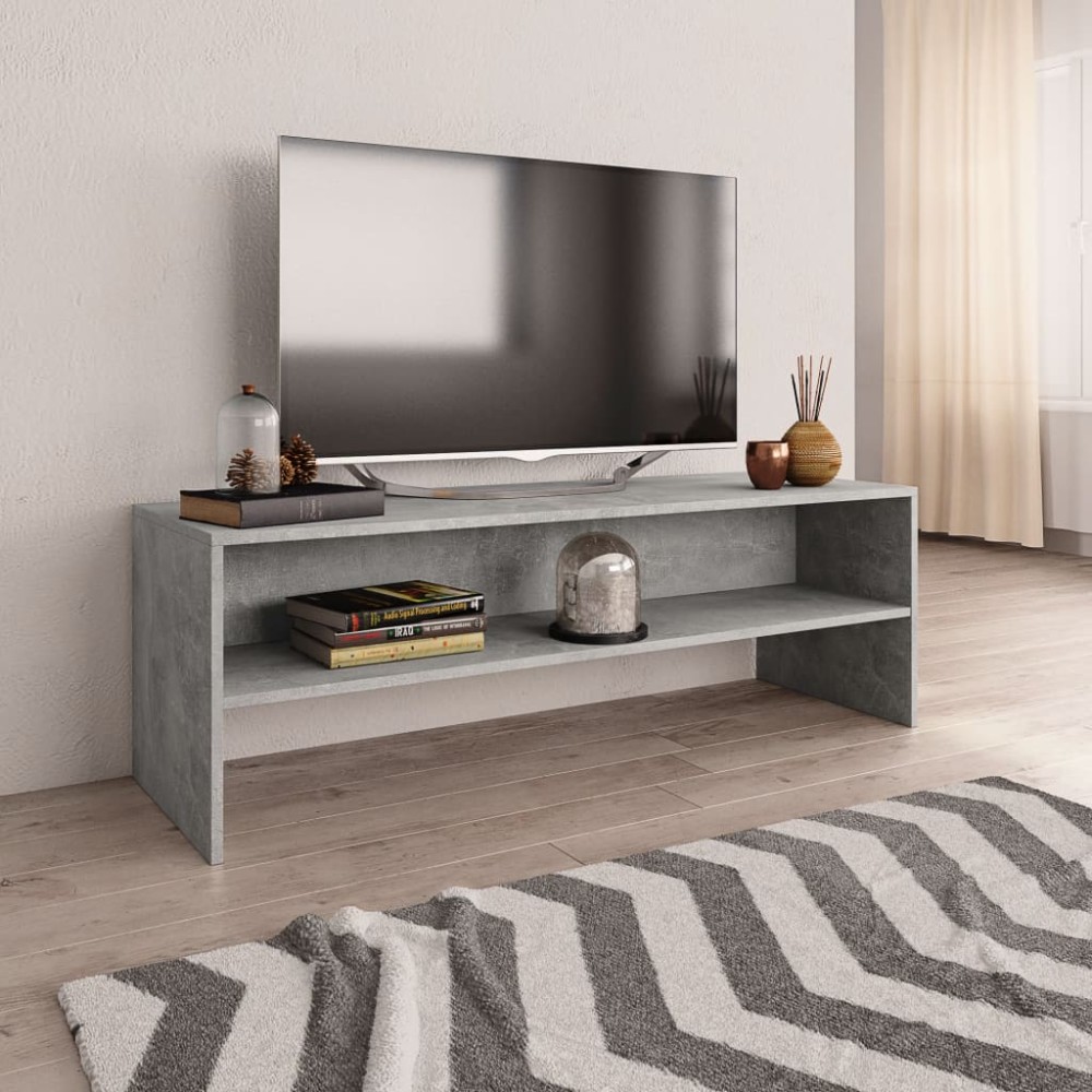 vidaXL Έπιπλο Τηλεόρασης Γκρι Σκυροδέματος 120x40x40cm Επεξ. Ξύλο