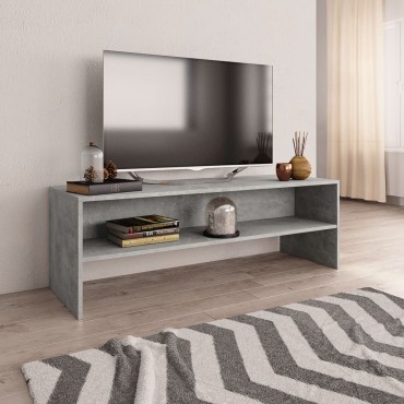 vidaXL Έπιπλο Τηλεόρασης Γκρι Σκυροδέματος 120x40x40cm Επεξ. Ξύλο