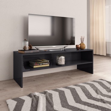 vidaXL Έπιπλο Τηλεόρασης Γυαλιστερό Γκρι 120x40x40cm Επεξ. Ξύλο