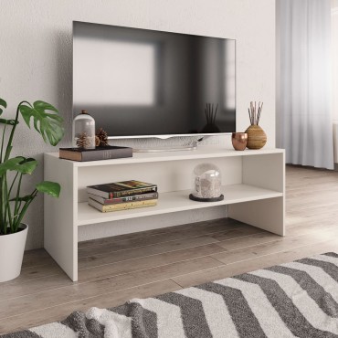 vidaXL Έπιπλο Τηλεόρασης Λευκό 100x40x40cm από Επεξ. Ξύλο