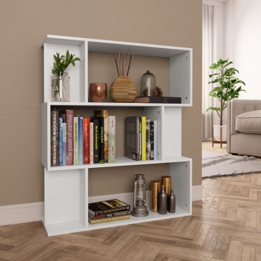 vidaXL Βιβλιοθήκη/Διαχωριστικό Χώρου Λευκό 80x24x96cm Επεξ. Ξύλο 1 τεμ.