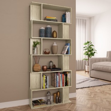 vidaXL Βιβλιοθήκη/Διαχωριστικό Sonoma Δρυς 80x24x192cm Επεξ. Ξύλο 1 τεμ.