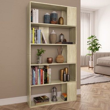 vidaXL Βιβλιοθήκη/Διαχωριστικό Sonoma Δρυς 80x24x159cm Επεξ. Ξύλο 1 τεμ.