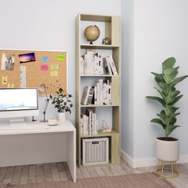 vidaXL Βιβλιοθήκη/Διαχωριστικό Sonoma Δρυς 45x24x159cm Επεξ. Ξύλο 1 τεμ.