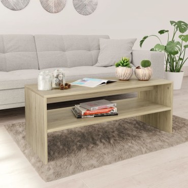 vidaXL Τραπεζάκι Σαλονιού Sonoma Δρυς 100x40x40cm από Επεξ. Ξύλο 1 τεμ.