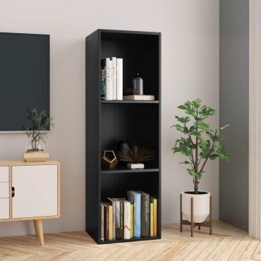 vidaXL Βιβλιοθήκη/Έπιπλο Τηλεόρασης Μαύρο 36x30x114cm Μοριοσανίδα 1 τεμ.