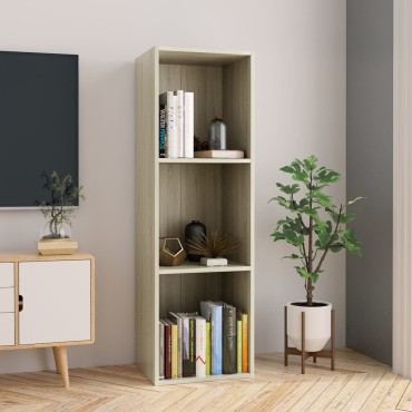 vidaXL Βιβλιοθήκη/Έπιπλο TV Sonoma Δρυς 36x30x114cm από Μοριοσανίδα 1 τεμ.