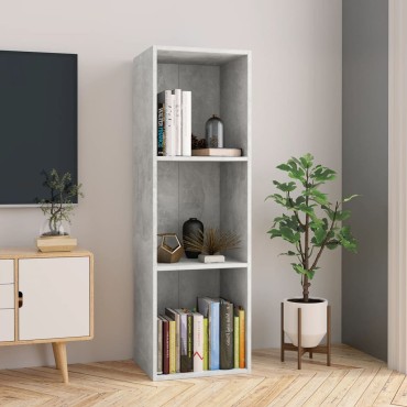 vidaXL Βιβλιοθήκη/Έπιπλο TV Γκρι Σκυροδέματος 36x30x114cm Επεξ. Ξύλο 1 τεμ.