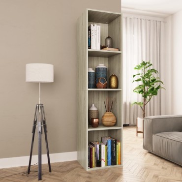 vidaXL Βιβλιοθήκη/Έπιπλο TV Sonoma Δρυς 36x30x143cm από Επεξ. Ξύλο 1 τεμ.