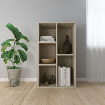 vidaXL Ραφιέρα / Βιβλιοθήκη Sonoma Δρυς 50x25x80cm από Επεξ. Ξύλο 1 τεμ.