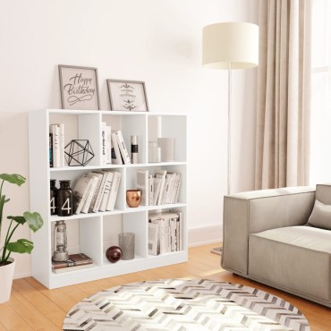 vidaXL Βιβλιοθήκη Λευκή 97,5x29,5x100cm από Επεξ. Ξύλο 1 τεμ.