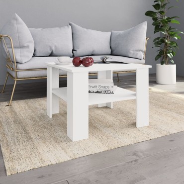 vidaXL Τραπεζάκι Σαλονιού Λευκό 60x60x42cm από Επεξ. Ξύλο 1 τεμ.