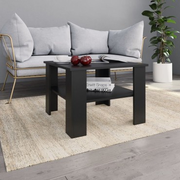vidaXL Τραπεζάκι Σαλονιού Μαύρο 60x60x42cm από Επεξ. Ξύλο 1 τεμ.