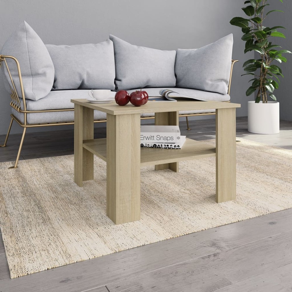 vidaXL Τραπεζάκι Σαλονιού Sonoma Δρυς 60x60x42cm από Επεξ. Ξύλο 1 τεμ.
