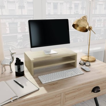 vidaXL Βάση Οθόνης Χρώμα Sonoma Δρυς 42x24x13cm από Επεξ. Ξύλο