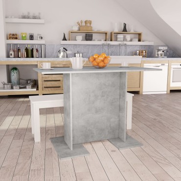 vidaXL Τραπεζαρία Γκρι του Σκυροδέματος 110x60x75cm από Επεξ. Ξύλο 1 τεμ.