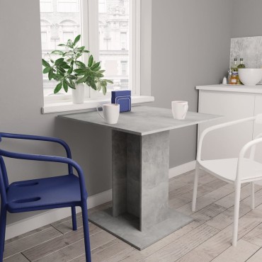 vidaXL Τραπεζαρία Γκρι του Σκυροδέματος 80x80x75cm Επεξ. Ξύλο 1 τεμ.