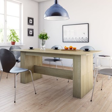 vidaXL Τραπεζαρία Sonoma Δρυς 180x90x76cm από Επεξ. Ξύλο 1 τεμ.