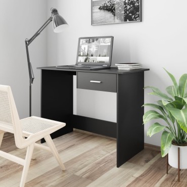 vidaXL Γραφείο Μαύρο 100x50x76cm από Επεξ. Ξύλο 1 τεμ.