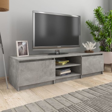 vidaXL Έπιπλο Τηλεόρασης Γκρι Σκυροδέματος 140x40x35,5cm Επεξ. Ξύλο