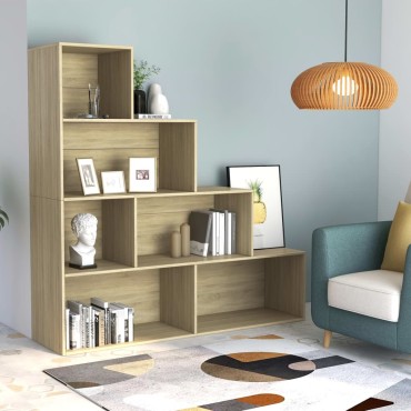 vidaXL Βιβλιοθήκη/Διαχωριστικό Sonoma Δρυς 155x24x160cm Επεξ. Ξύλο 1 τεμ.