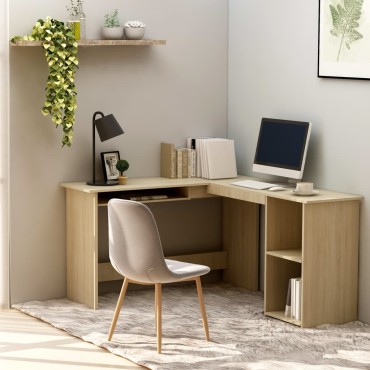 vidaXL Γραφείο Γωνιακό Sonoma Δρυς 120x140x75cm από Επεξ. Ξύλο 1 τεμ.